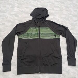 Isagenix Jacket Mens Small Black Full Zip Hooded Pockets Long Sleeve